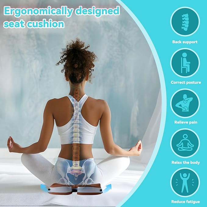 Seat Cushions for Office Chairs Wheelchair Cushion for Long Sitting Back Pain，Memory Foam Seat Car Computer Desk Chair Cushion，Coccyx Cushion for Tailbone Pain Relief Office Chair Butt Pillow Brown