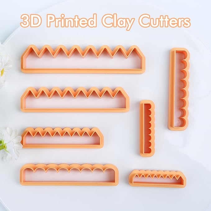 Puocaon Rose Polymer Clay Cutters - 7 Pcs Clay Cutters for Polymer Clay Jewelry, Polymer Clay Tools for Rose Flower Clay Earrings Making, Flower Petal Polymer Clay Mold for Jewelry, 3D Clay Cutters