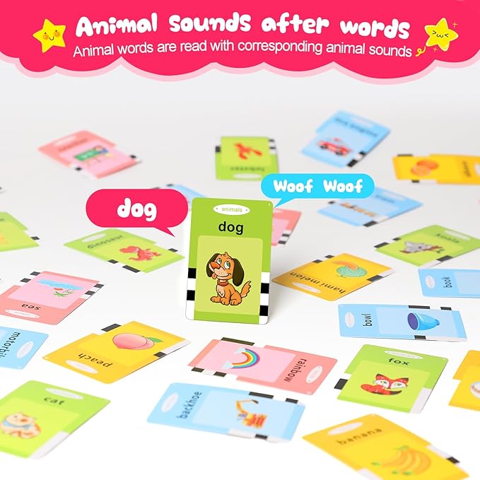 Toddler Toys for 2 3 4 5 Year Old Girls, Learning Flash Card Toys for 1+ Year Olds, Autism Speech Therapy Sensory Toys with Pictures and Colors, Birthday Gifts for Girls Age 1-6