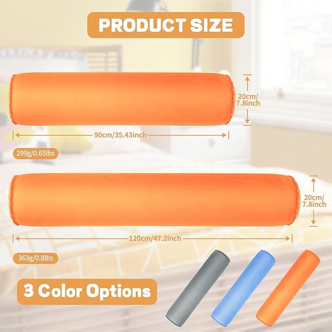 EULANT Inflatable Body Pillow for Adults,47inch Inflatable Travel Body Pillow for Sleep Long Hug Pillow Bolster Pillow for Sleeping,Back(Orange)