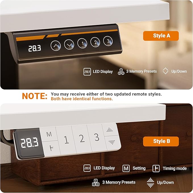 YDN Electric Standing Desk Adjustable Height, 55 x 24 Inches Stand up Desk with Cable Management, Home Office Desks with Splice Board & White Frame, White Top