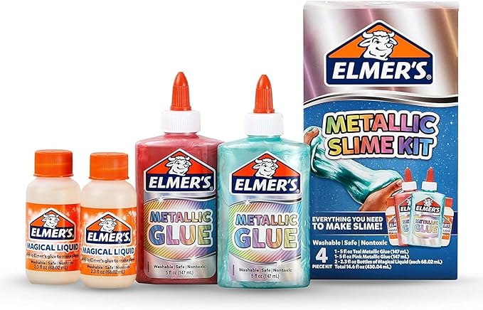 Elmer’s Metallic Slime Kit | Slime Supplies Include Elmer’s Metallic Glue, Elmer’s Magical Liquid Slime Activator, 4 Piece Kit