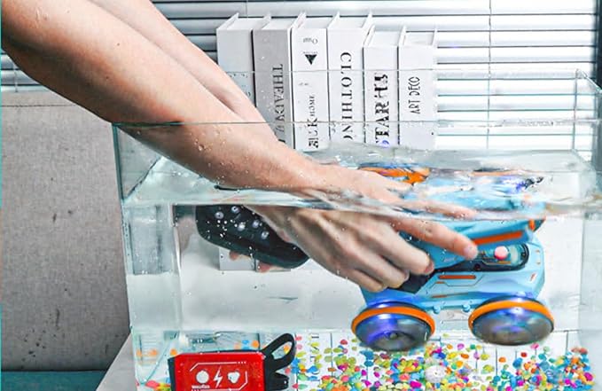 Amphibious Remote Control Car Gifts for Kids 6 7 8-12 Years Old Boys Girls Birthday Gift - Water Pool Toys Waterproof 4WD Gesture Sensing RC Car Boat