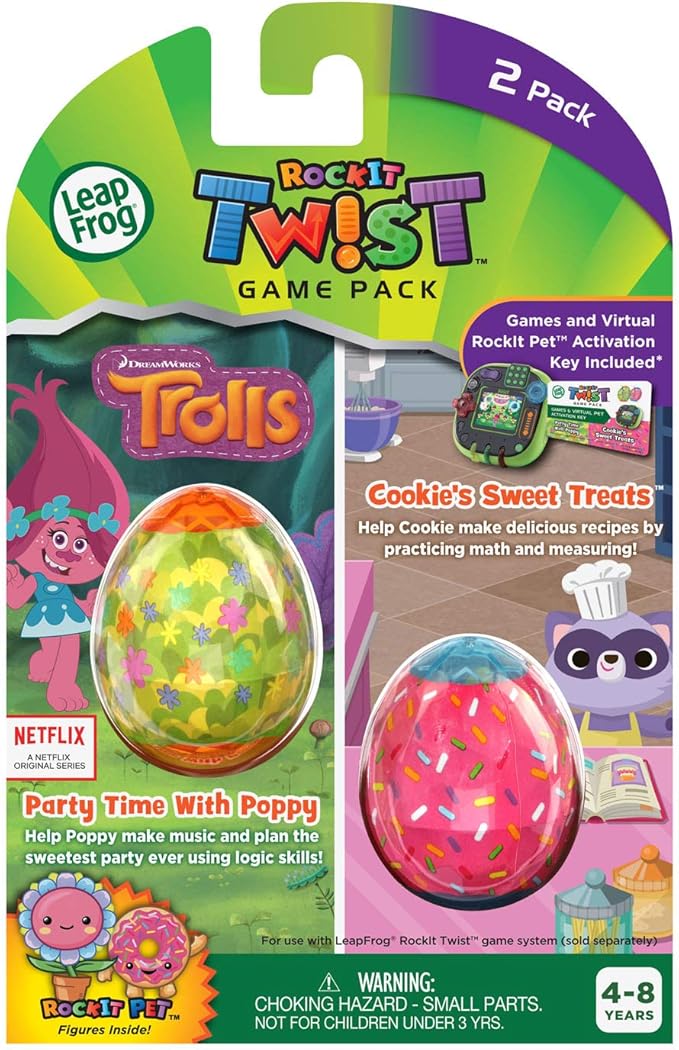 LeapFrog RockIt Twist Dual Game Pack: Trolls Party Time With Poppy and Cookie's Sweet Treats