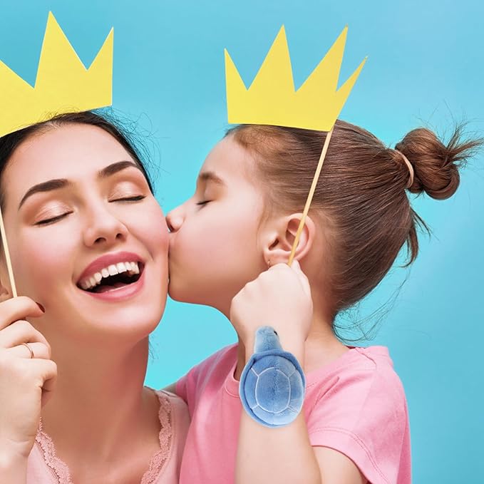 Gadpiparty Animal Slap Bracelets Turtle Snap Bands Stuffed Animals Huggers Plush Hug Slap Wristband Animal Slap for Kids Party Favors Supplies Sky-Blue