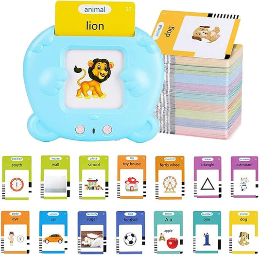 Talking Flash Cards Educational Toys for 1-6 Years Old Boys Girls, Toddlers Learning Toys Electronic Interactive Toys, Preschool Montessori Toys Christmas Birthday Gift(510 Words New Blue)