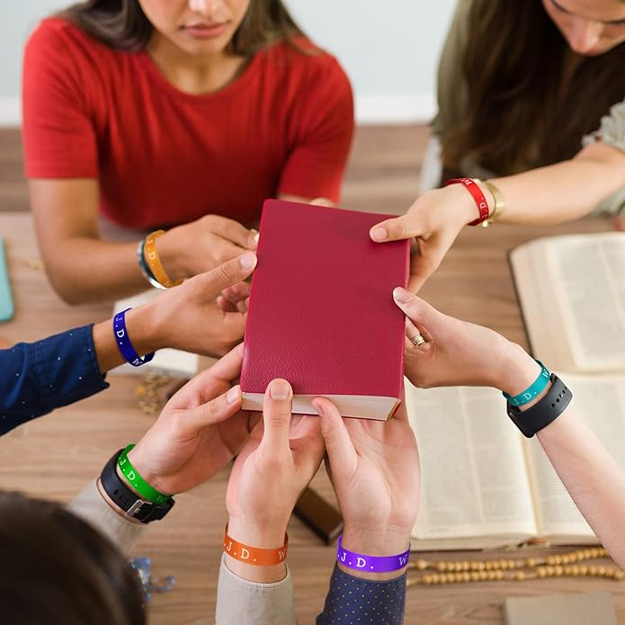 HyDren 100 Pieces Webbing Bracelets What Would Jesus Do Bracelets Christian Jesus Bracelets Religious Charm for Men Women Boys and Girls