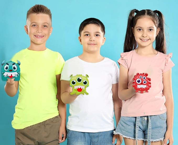 FaCraft Valentines Cards for Kids 24PCS Valentine's Day Gifts Card with Envelope Funny 3D Foldable Monster Valentine Exchange Cards for Kids Boys Girls Classroom School Valentine Party Favors