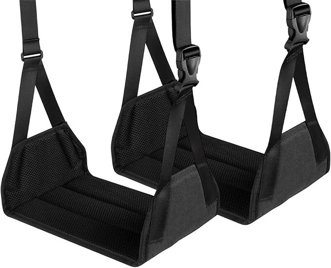 Tuygn 2-Pack Airplane Travel Footrest Hammock Perfect Airplane Foot Hammock for Aircraft Chairs Telecommute Conditions Thin Travel Stool for Office