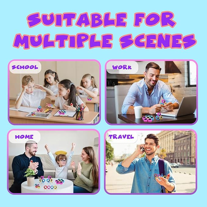 Cevioce 6 PCS Magnetic Ring Fidget Toys Set,Easter Basket Stuffers Finger Spinner Pack for Teens Adults and Kids,Coolest Magnet for ADHD Anxiety Relief Toy for 8+ Year Old Boys Valentine's Day Gifts