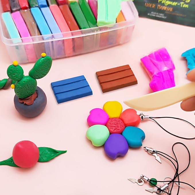 Artecho Polymer Clay, 82 Colors Modeling Clay for Kids, Christmas Earring Making Kit with Sculping Tools, Sculpey Clay Kit for Christmas Gifts