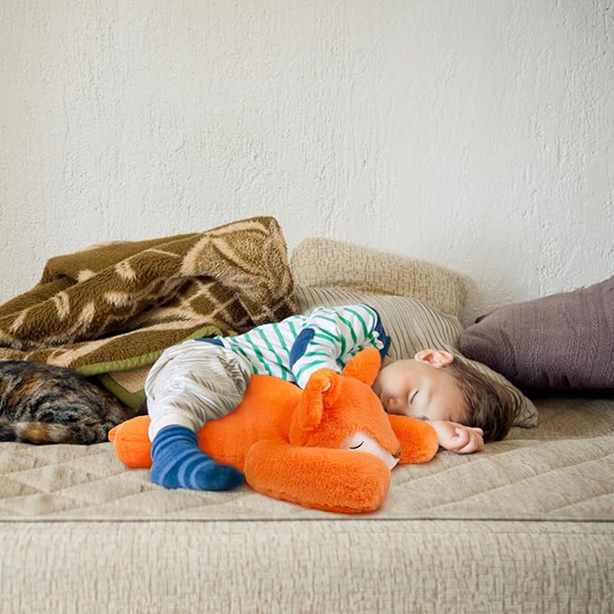 Niuniu Daddy 20" | 3.3 Pound Fox Weighted Stuffed Animals, Giant Fox Sensory Body Pillow Plush Toy, Heavy Weighted Lap Animals with Adults Kids & Soft Squishy Fur for Birthday