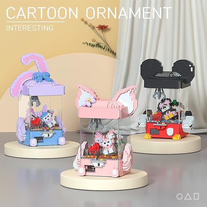 Toy Building Set Purple Doll Cute Micro Bricks Building Blocks Model Set, 1609 Pcs Collectible Ideas Teen Girl Gifts Age 14 and up, with LED Lights DIY Decoration Home