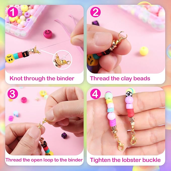 Goody King 3600+pcs Clay Beads Bracelet Making Kit for Beginner Heishi Beads Letter Beads 30 Color+ with Charms Kit for Jewelry Making Clay Beads DIY Arts and Crafts Gifts Toys for Kids Age 6-12
