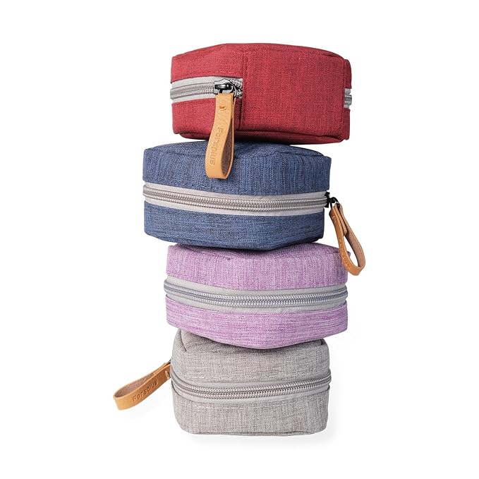 Hekyip Mini Cosmetic Bag, Travel Makeup Pouch, Portable Waterproof Cosmetic Pouch for Ladies Women, Mini (Mini Red)