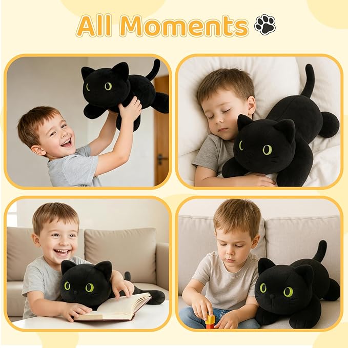 Weighted Cat Plush Pillow – 22-Inch, 4 lbs Heavy Stuffed Animal Toy, Soft & Cute, Calming & Stress Relief, Real Hug, Sleep Companion, Travel Companion for Kids and Adults