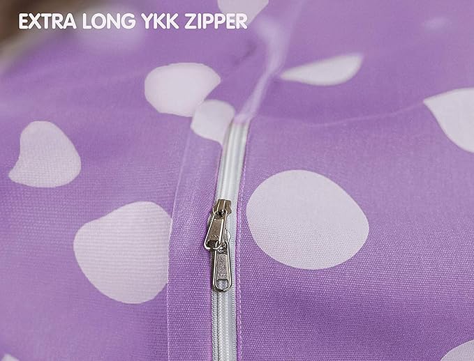 Wekapo Stuffed Animal Storage Bean Bag Chair Cover for Kids | Stuffable Zipper Beanbag for Organizing Children Plush Toys Large Premium Cotton Canvas (Purple Dot, XX-Large)