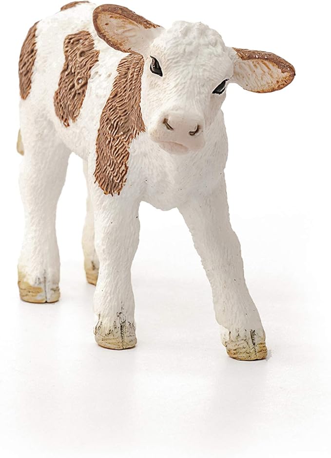 Schleich Farm World, Farm Animal Toys for Boys and Girls 3 and Above, Simmental Calf Toy Cow, Ages 3+, Multicolor, 2 inch