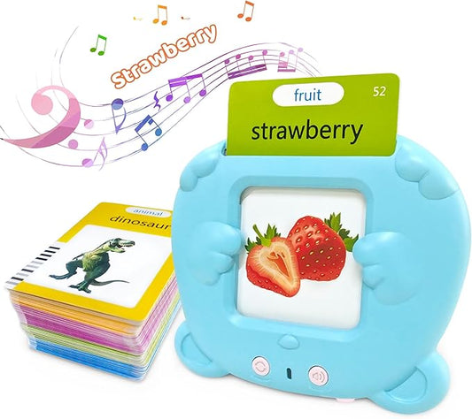 Toddlers Talking Flash Cards, Baby Learning Cards with 224 Sight Words, Educational Toy Gifts for Toddler 3-12 Year Old Boys and Girls, Montessori Toys, Speech Therapy, Autism Sensory Toys, Blue