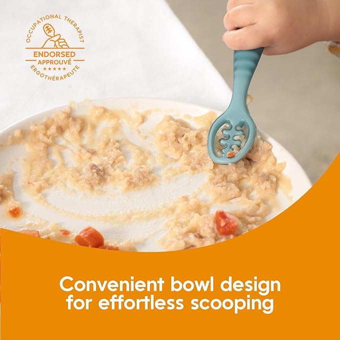 NumNum Baby Spoons Set, Pre-Spoon GOOtensils for Kids Aged 6+ Months - First Stage, Baby Led Weaning (BLW) Spoon - Self Feeding, Silicone Toddler Food Utensils - 1-Pack, 4 Spoons