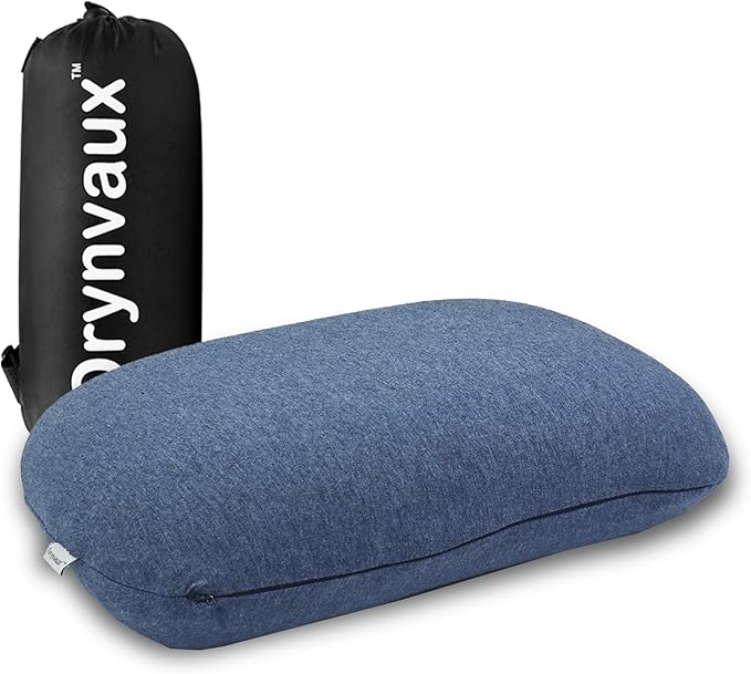 Orynvaux Memory Foam Camping Pillow - Lightweight & Portable Small Travel Pillow for Airplane & Train Travel, Camping, Backpacking, Removable Washable Cover, Easy to Clean, Includes Storage Bag