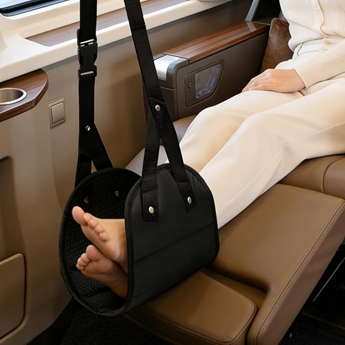 Plane Foot Hammock,Leg Sling for Foot Rest,Thickened Leg Rest - for Airplane Travel Camping Car Bus Business Trip Office