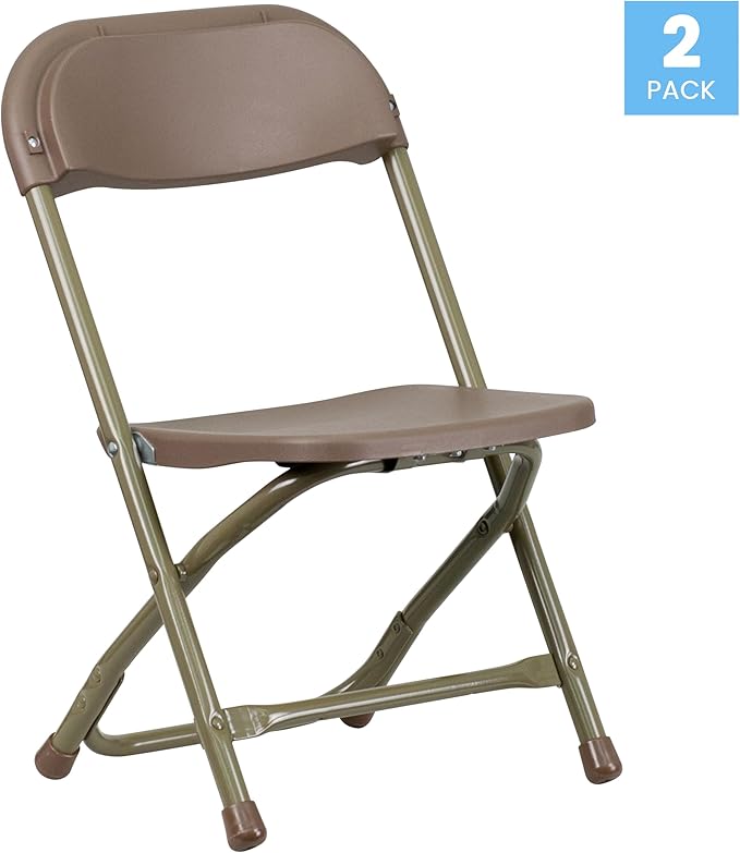 Flash Furniture 2 Pk. Kids Brown Plastic Folding Chair