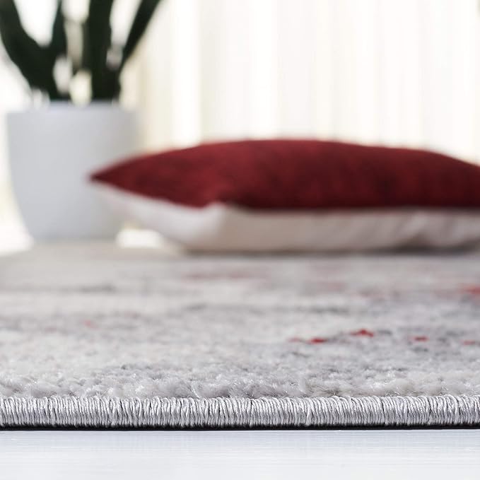 SAFAVIEH Adirondack Collection Accent Rug - 3' x 5', Red & Grey, Modern Abstract Design, Non-Shedding & Easy Care, Ideal for High Traffic Areas in Entryway, Living Room, Bedroom (ADR134Q)