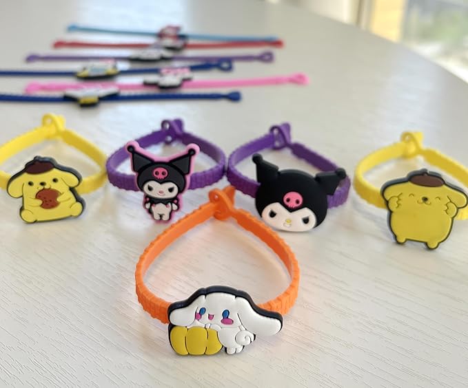 15 Pack Rubber Bracelets Wristband Bracelets for Birthday Party Supplies Favors Prize Rewards (15PCS Sanriooo)