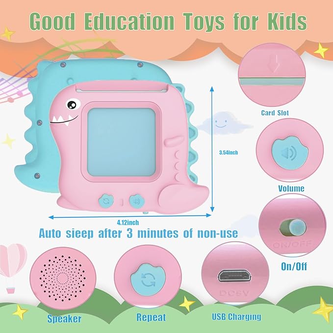 Pocket Speech Talking Flash Cards - 336 Sight Words Toddlers Montessori Audible Speech Buddy Early Learning Flashcards, Autism Sensory Toys Speech Therapy Materials for Toddler Age 3 4 5 Years Old P