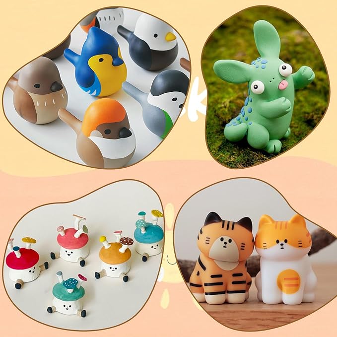 CiaraQ Polymer Clay 51 Colors, Modeling Clay for Kids, Oven Bake Clay with Sculpting Tools, Non Toxic, Ideal for Sculpture, Crafting, DIY Projects. (Assorted Colors, 0.7oz/Colors)