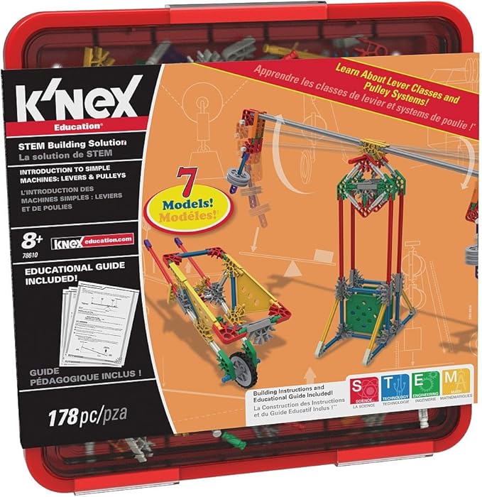 K'NEX Education - Intro to Simple Machines: Levers and Pulleys Set – 178 Pieces – For Grades 3-5 – Construction Education Toy