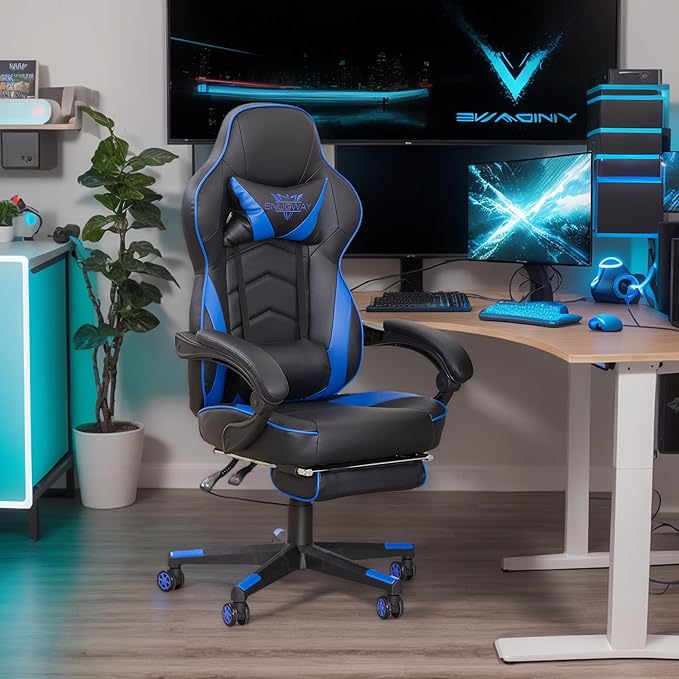 Gaming Chair High Back Ergonomic Racing Computer Desk with Comfortable Lumbar Support and Headrest Girl Gamer Height Adjustable