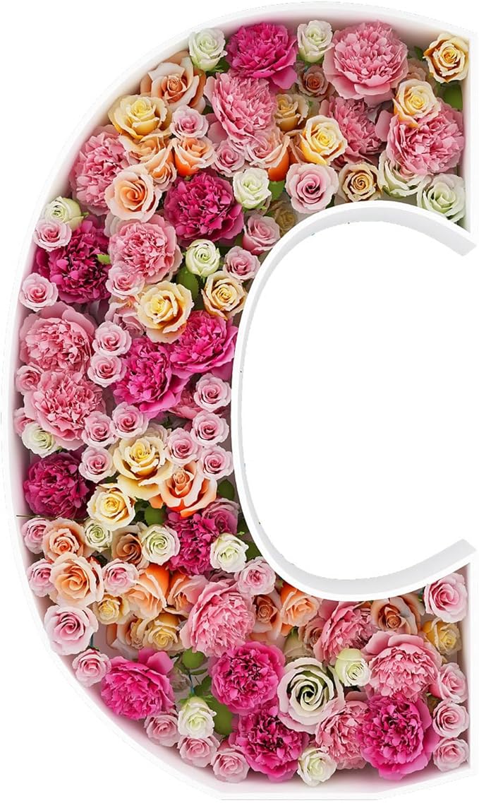 2FT Letter C Mosaic Balloon Frame Letter DIY Fillable Letters Kit for Birthday Party Wedding Backdrop Decor