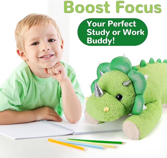 Triceratops Weighted Stuffed Animals - 28 Inch 5.0 Pounds Weighted Plushies Dinosaur Stuffed Animal - Large Dino Plush Pillow - Cute Plush Toy Gifts for Kids & Adults (28" 5.0 lbs)