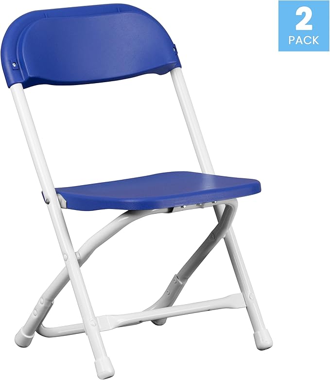 Flash Furniture 2 Pack Kids Blue Plastic Folding Chair
