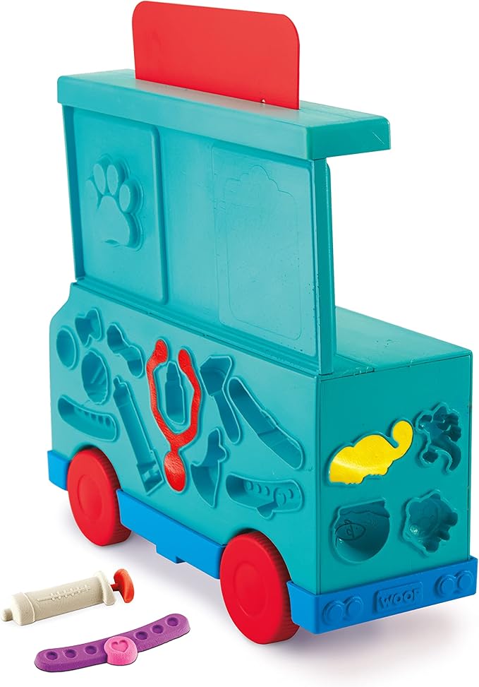 Cra-Z-Art Softee Dough Pet Care Vet Mobile Playset, Modeling Dough Play Toy for Kids Ages 3 Years and Up