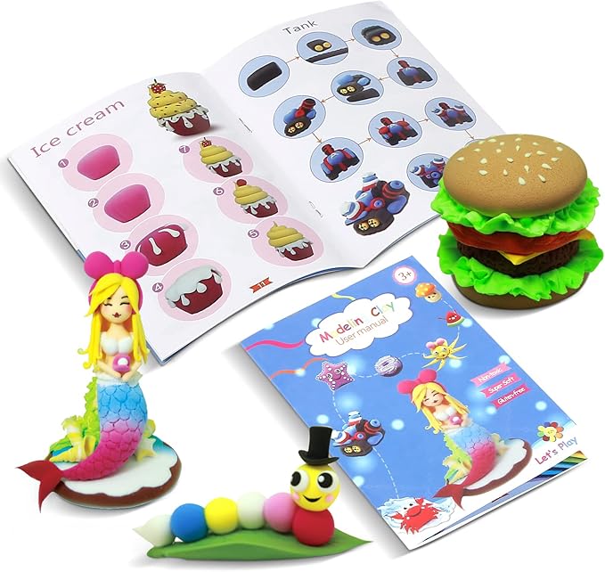 CiaraQ Air Dry Clay Kit - 36 Colors Modeling Foam Clay with Sculpting Tools, Soft & Ultra Light and Easy to use, a Fun Gift for Kids.