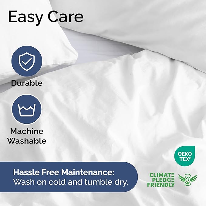 Duvet Cover Full Size Set - Extra Soft Full Size Duvet Cover 80 x 90 with 2 Pillow Shams - Hotel Luxury Quality Easy Care and Fade Free w/Zipper Closures & Ties - Comfy Breathable Bedding Set (White)