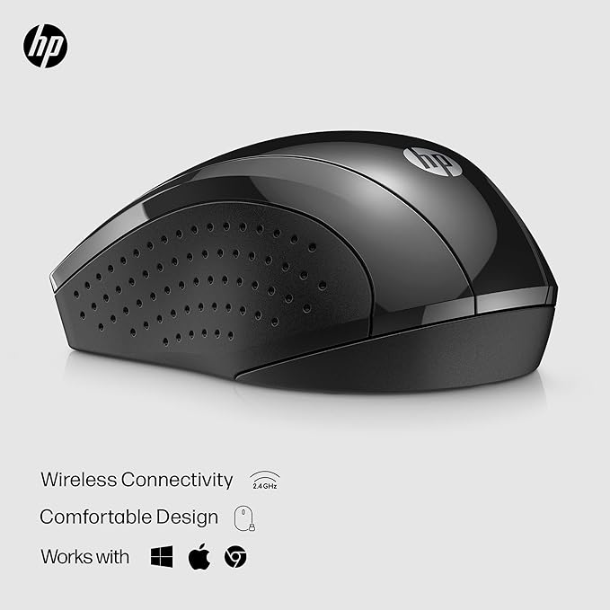 HP X3000 G2 Wireless Mouse - Ambidextrous 3-Button Control, & Scroll Wheel - Multi-Surface Technology, 1600 DPI Optical Sensor - Win, Chrome, Mac OS - Up to 15-Month Battery Life (‎28Y30AA#ABA, Black)