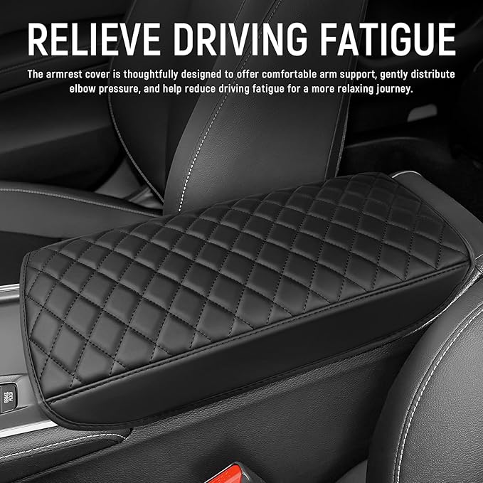 Bercicci Center Console Armrest Cover Compatible with Honda 2018-2022 Accord (Include Hybrid) Accessories Leather Material Center Console Liner Protection