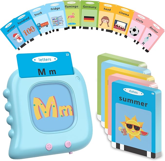 Talking Flash Cards for Toddlers 1-3, ABC Learning Toddler Toys with 384 Sight Words, Autism Sensory Toys for Autistic Children, Montessori Toys Pocket Speech Educational Learning Interactive