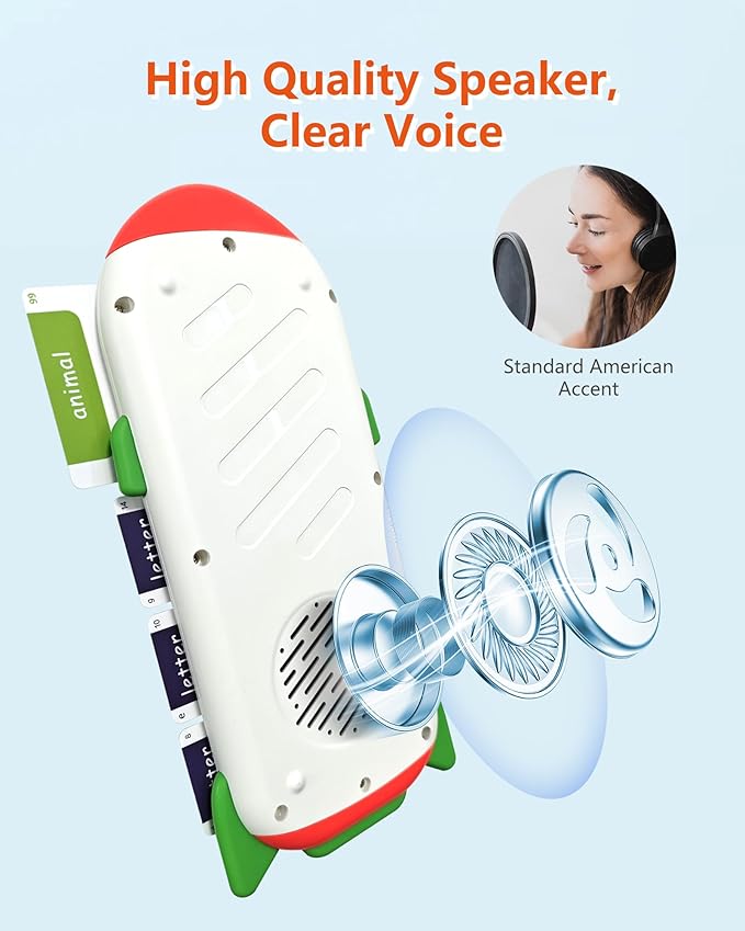 Talking Phonics Flash Cards -Preschool Learning Activities for Toddlers 3-8,Mastering Numbers, Letter Sound, Improving Reading Skills by Blending and Segmenting Words, Ideal Gifts for Kids