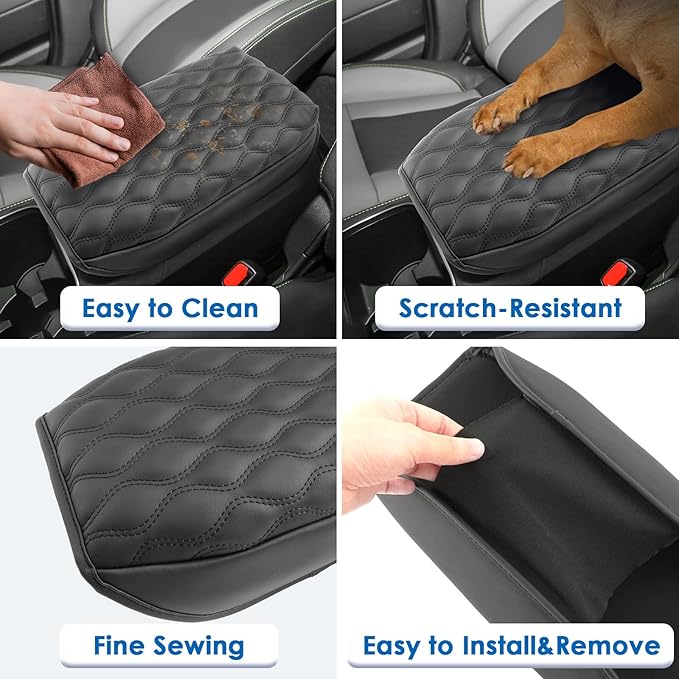 Coleya 2020-2025 2026 Outback Center Console Cover for Subaru Outback (Base/Premium/Onyx Edition/Limited/Wilderness/Touring/XT), Cushion&Comfy Leather Armrest Cover 2025 Outback Accessories (Padded)