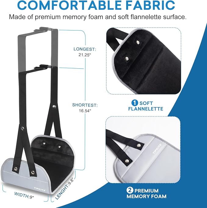 Foot Hammock for Plane Travel with Comfortable No Clashing Base, Portable Airplane Foot Rest Made with Memory Foam, Foot Sling Travel Essentials to Reduce Swelling and Soreness, Gifts for Travelers