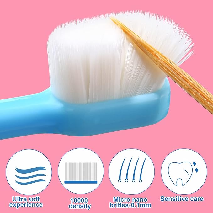6 Pieces Kids Extra Soft Nano Toothbrush Children Bristles Children Micro Nano Manual Toothbrush Set with 20000 Bristles for Age 1 and Above Boys Girls Gum Protecting Cleaning(Fresh Style)