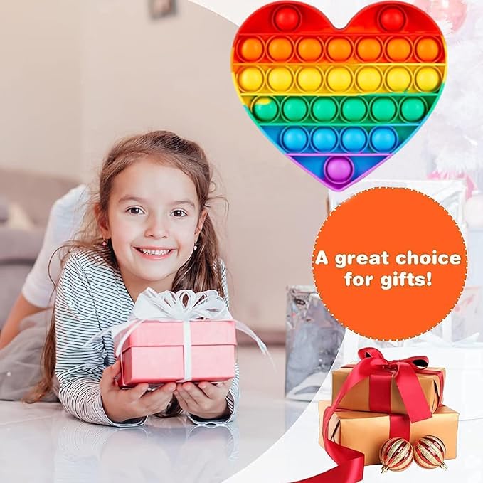 12pcs 5in Random Pop Bubble Fidget Sensory Toys, Pop Toy Bulk for Party Favor, Classroom Student Prizes Easter Basket Goodie Bag Stuffers Christmas Valentine Gift for Kid