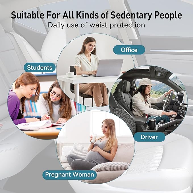 SPRFUFLY Really Amazing Lumbar Support Pillow for Car Seat - Pure Memory Foam with Breathable Removable Cover - Relieves Back Pain Lumbar Pillow(Black, 1PC)