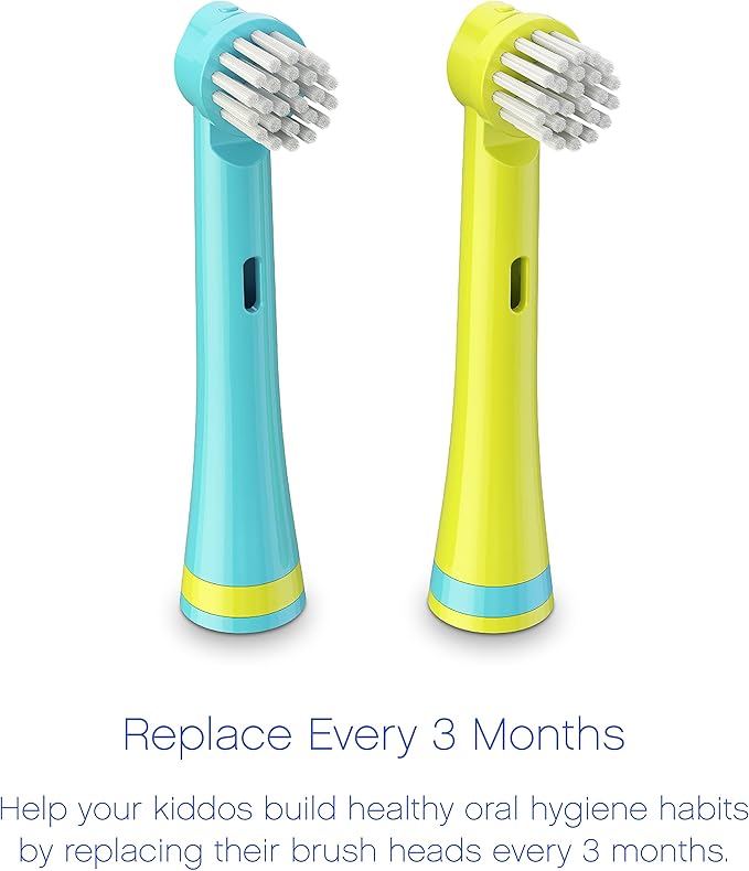 Brusheez Electronic Toothbrush Replacement Brush Heads 2 Pack (Ollie The Elephant)