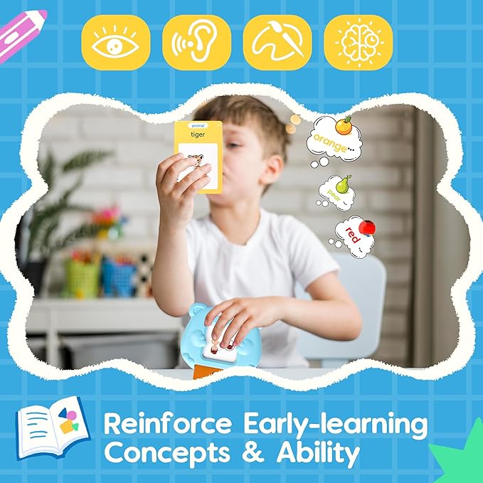 BELLOCHIDDO Talking Flash Cards with 510 Sight Words - Montessori Toys, Sensory Toys for Autistic Children, Toddler Toys, Kids Toys Age 1 2 3 4 5 Years Old Boys & Girls, Speech Therapy Toys